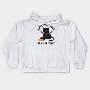 Black cat halloween Kids Hoodie